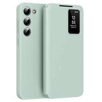 Étui à rabat Samsung Galaxy S23 Smart Clear View avec fente pour carte - Vert clair