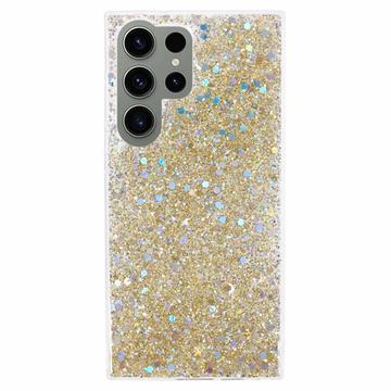 Coque Samsung Galaxy S23 Ultra en TPU Glitter Flakes - Doré