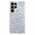 Coque Samsung Galaxy S23 Ultra en TPU Glitter Flakes - Argenté