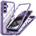 Étui magnétique Samsung Galaxy S24 FE avec protection d'écran en verre trempé - Compatible MagSafe - Violet