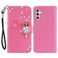 Etui Samsung Galaxy S24 FE Hibou Strass - Rose Vif