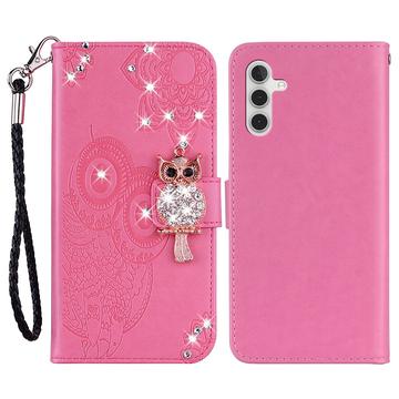 Etui Samsung Galaxy S24 FE Hibou Strass - Rose Vif