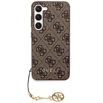 Coque Hybride Samsung Galaxy S24 Guess 4G Charms Collection - Marron