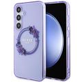 Coque Samsung Galaxy S24 Guess IML Flowers Wreath - Compatible MagSafe - Violete