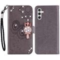 Etui Samsung Galaxy S24 Owl Rhinestone - Gris