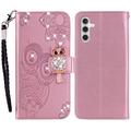 Etui Samsung Galaxy S24 Owl Rhinestone - Rose Doré