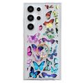 Coque Samsung Galaxy S24 Ultra en TPU Butterfly avec support d'anneau - coloré