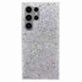 Coque Samsung Galaxy S24 Ultra en TPU Glitter Flakes - Argenté