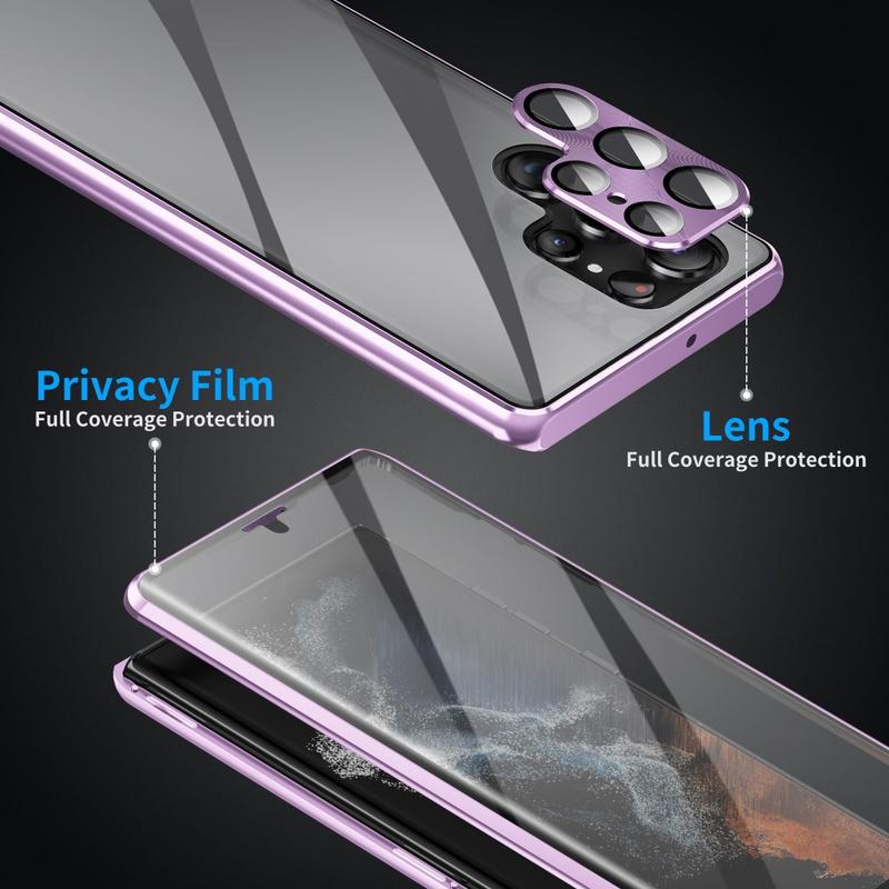 Coque Magnétique Samsung Galaxy S24 Ultra avec Verre Trempé - Argenté