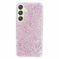 Coque Samsung Galaxy S24+ en TPU Glitter Flakes - Rose