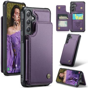 Étui Caseme C22 Samsung Galaxy S25 avec portefeuille de cartes protégé par RFID - Violet