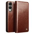 Etui Portefeuille Samsung Galaxy S25 Edge en Cuir Qialino Classic - Dunkelbraun