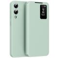 Étui à rabat Samsung Galaxy S25 Edge Smart Clear View avec fente pour carte - Vert clair