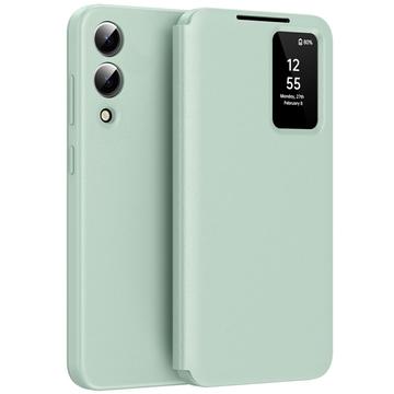 Étui à rabat Samsung Galaxy S25 Edge Smart Clear View avec fente pour carte - Vert clair