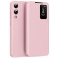 Étui à rabat Samsung Galaxy S25 Edge Smart Clear View avec fente pour cartes - Rose