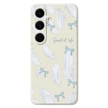 Coque Samsung Galaxy S25 FE en TPU à motif de plumes