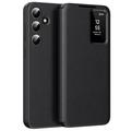 Étui à rabat Samsung Galaxy S25 FE Smart Clear View avec fente pour carte - Noir
