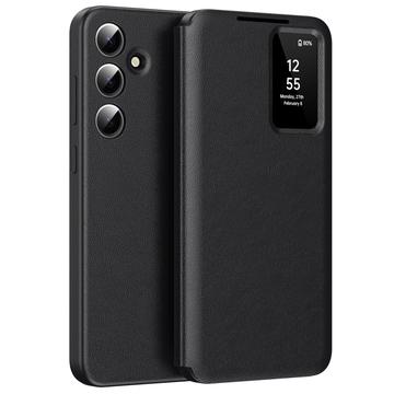 Étui à rabat Samsung Galaxy S25 FE Smart Clear View avec fente pour carte - Noir