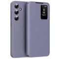 Étui à rabat Samsung Galaxy S25 FE Smart Clear View avec fente pour carte - Gris Violet
