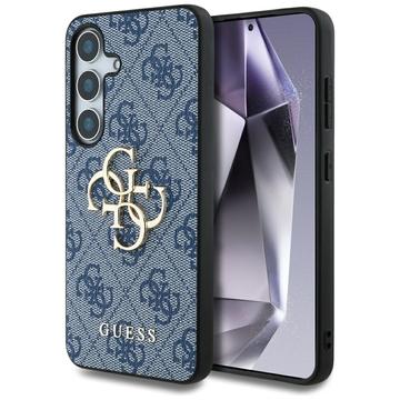 Coque Hybride Samsung Galaxy S25 Guess 4G Big Metal Logo - Bleue