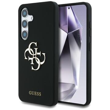 Coque silicone Samsung Galaxy S25 Guess Big 4G Logo Bottom Script - Noire