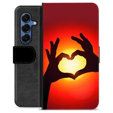 Étui Portefeuille Premium Samsung Galaxy S25 - Silhouette de Coeur