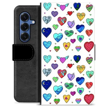 Étui Portefeuille Premium Samsung Galaxy S25 - Cœurs