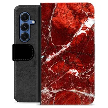 Étui Portefeuille Premium Samsung Galaxy S25 - Marbre Rouge