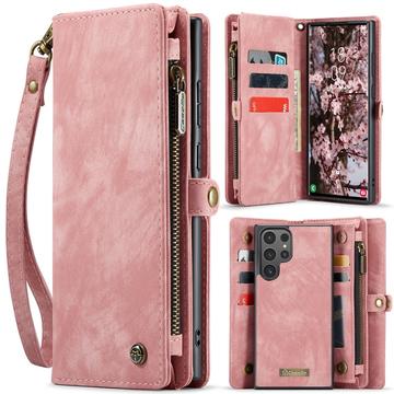 Étui Portefeuille Samsung Galaxy S25 Ultra Multifonctionnel 2-en-1 Caseme 008 - Rose