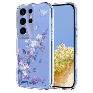 Coque Samsung Galaxy S25 Ultra en TPU à motif floral - Violete