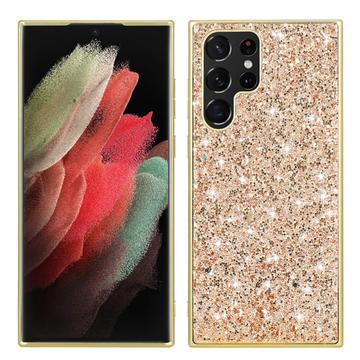 Coque Hybride Samsung Galaxy S25 Ultra - Série Glitter - Doré