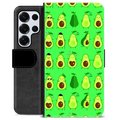 Étui Portefeuille Premium Samsung Galaxy S25 Ultra - Avocado Pattern