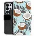 Étui Portefeuille Premium Samsung Galaxy S25 Ultra - Noix de Coco