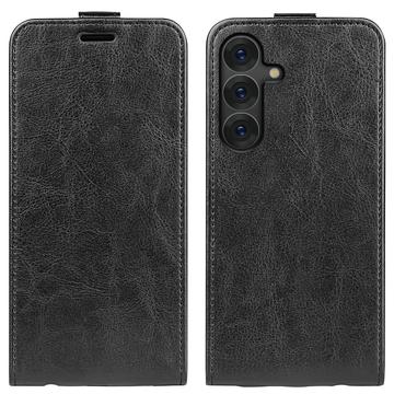 Étui à Rabat Vertical Samsung Galaxy S25 avec Porte-Cartes - Noir