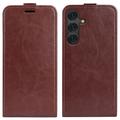 Étui à Rabat Vertical Samsung Galaxy S25 avec Porte-Cartes - Marron