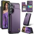 Étui Caseme C22 Samsung Galaxy S25+ avec portefeuille de cartes protégé par RFID - Violet