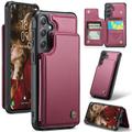 Etui Caseme C22 Samsung Galaxy S25+ avec portefeuille de cartes protégé par RFID - Rouge