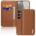Etui Portefeuille Samsung Galaxy S25+ en Cuir Dux Ducis Hivo - Marron