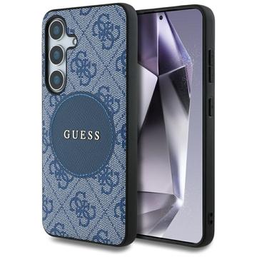 Coque Samsung Galaxy S25+ Guess 4G Round Patch Classic Logo - Compatible MagSafe - Bleue