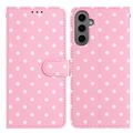 Étui portefeuille Samsung Galaxy S25+ à motifs de pois - Rose
