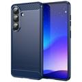 Coque Samsung Galaxy S26/S26 Pro en TPU Brossé - Fibre de Carbone - Bleue
