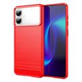 Coque Samsung Galaxy S26 Edge en TPU Brossé - Fibre de Carbone - Rouge