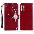 Etui hibou Samsung Galaxy S26 Samsung Galaxy S26 avec strass - Rouge