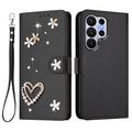 Étui portefeuille Samsung Galaxy S26 Ultra Cœurs et fleurs