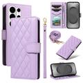 Étui Samsung Galaxy S26 Ultra portefeuille matelassé luxueux - Violet