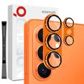 Samsung Galaxy S26 Ultra Northjo Protection complète de l'objectif de l'appareil photo en métal mat et verre trempé - Orange