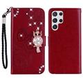 Etui hibou Samsung Galaxy S26 Ultra Samsung Galaxy S26 Ultra avec strass - Rouge