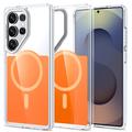 Coque hybride Samsung Galaxy S26 Ultra bicolore - Compatible MagSafe - Orange