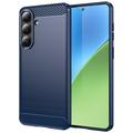Coque Samsung Galaxy S26+ en TPU Brossé - Fibre de Carbone - Bleue