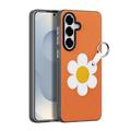 Coque Samsung Galaxy S26+ Dux Ducis Luvy avec anneau de doigt/dragonne - Orange / Marguerite